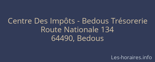 Centre Des Impôts - Bedous Trésorerie