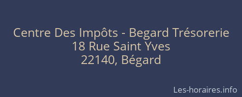 Centre Des Impôts - Begard Trésorerie