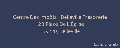 Centre Des Impôts - Belleville Trésorerie