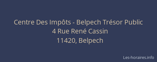 Centre Des Impôts - Belpech Trésor Public