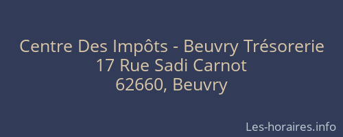 Centre Des Impôts - Beuvry Trésorerie