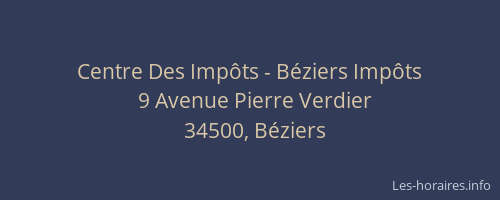 Centre Des Impôts - Béziers Impôts