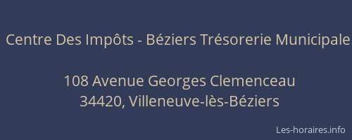 Centre Des Impôts - Béziers Trésorerie Municipale