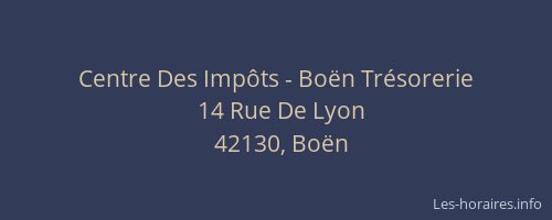 Centre Des Impôts - Boën Trésorerie
