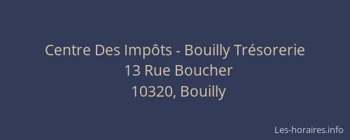 Centre Des Impôts - Bouilly Trésorerie