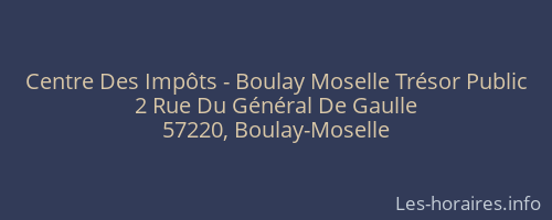 Centre Des Impôts - Boulay Moselle Trésor Public