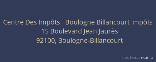 Centre Des Impôts - Boulogne Billancourt Impôts