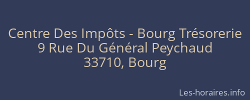 Centre Des Impôts - Bourg Trésorerie