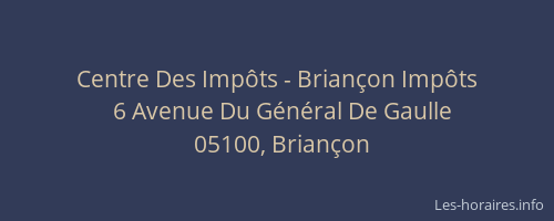 Centre Des Impôts - Briançon Impôts
