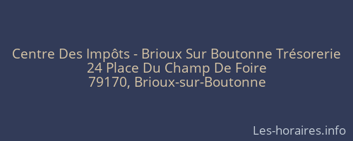 Centre Des Impôts - Brioux Sur Boutonne Trésorerie