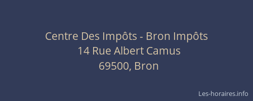 Centre Des Impôts - Bron Impôts