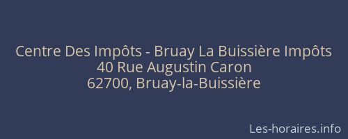 Centre Des Impôts - Bruay La Buissière Impôts