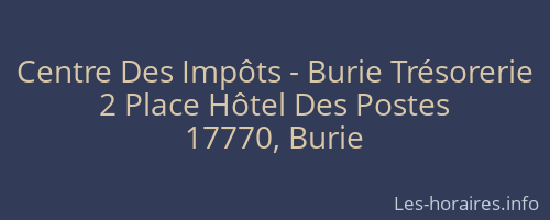 Centre Des Impôts - Burie Trésorerie
