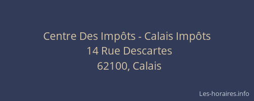 Centre Des Impôts - Calais Impôts