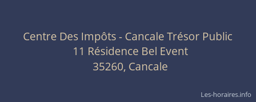 Centre Des Impôts - Cancale Trésor Public