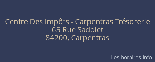 Centre Des Impôts - Carpentras Trésorerie