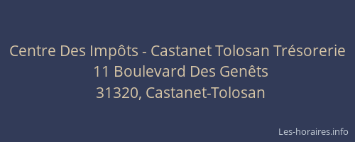 Centre Des Impôts - Castanet Tolosan Trésorerie