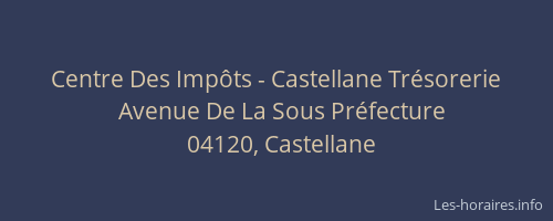 Centre Des Impôts - Castellane Trésorerie