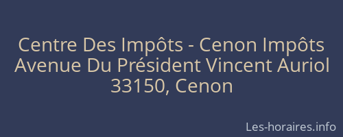Centre Des Impôts - Cenon Impôts