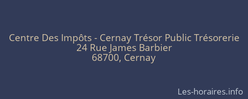Centre Des Impôts - Cernay Trésor Public Trésorerie