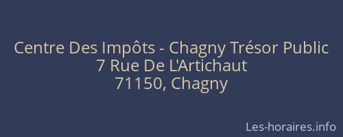 Centre Des Impôts - Chagny Trésor Public