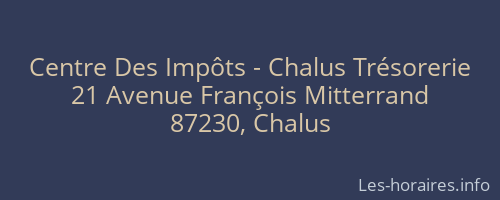 Centre Des Impôts - Chalus Trésorerie