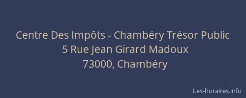 Centre Des Impôts - Chambéry Trésor Public