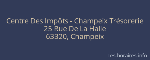 Centre Des Impôts - Champeix Trésorerie
