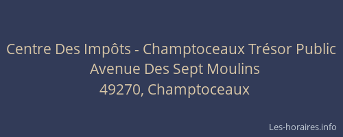 Centre Des Impôts - Champtoceaux Trésor Public