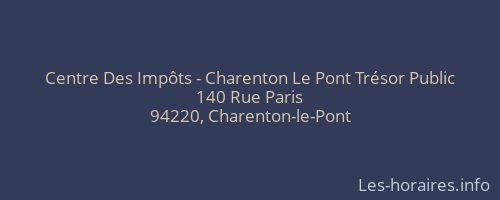 Centre Des Impôts - Charenton Le Pont Trésor Public