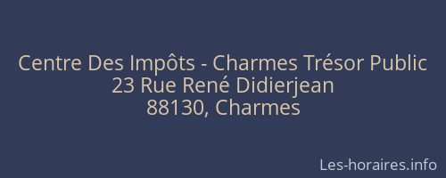 Centre Des Impôts - Charmes Trésor Public