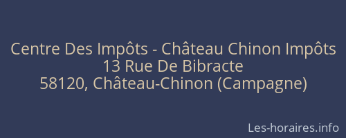 Centre Des Impôts - Château Chinon Impôts