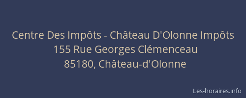 Centre Des Impôts - Château D'Olonne Impôts