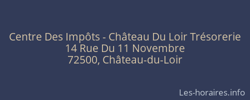 Centre Des Impôts - Château Du Loir Trésorerie