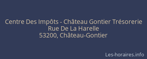 Centre Des Impôts - Château Gontier Trésorerie