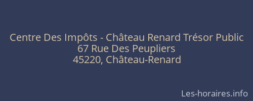 Centre Des Impôts - Château Renard Trésor Public