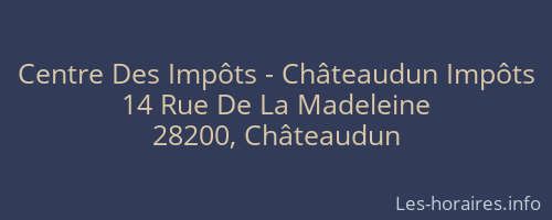 Centre Des Impôts - Châteaudun Impôts