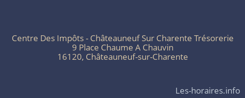 Centre Des Impôts - Châteauneuf Sur Charente Trésorerie