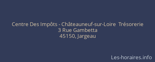 Centre Des Impôts - Châteauneuf-sur-Loire  Trésorerie