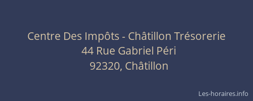 Centre Des Impôts - Châtillon Trésorerie