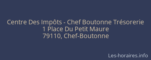 Centre Des Impôts - Chef Boutonne Trésorerie