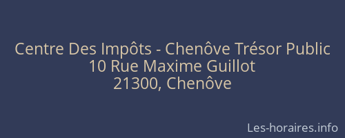Centre Des Impôts - Chenôve Trésor Public