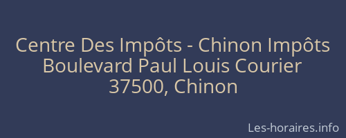 Centre Des Impôts - Chinon Impôts