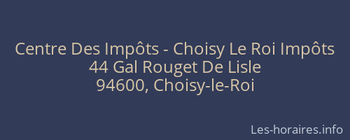 Centre Des Impôts - Choisy Le Roi Impôts