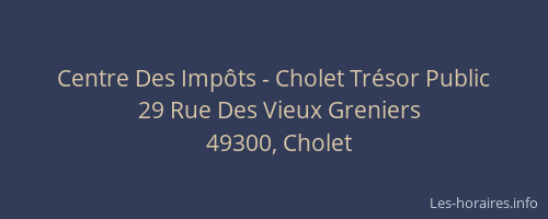 Centre Des Impôts - Cholet Trésor Public