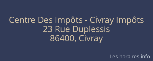 Centre Des Impôts - Civray Impôts