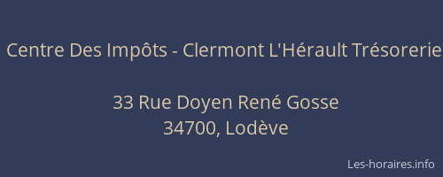 Centre Des Impôts - Clermont L'Hérault Trésorerie