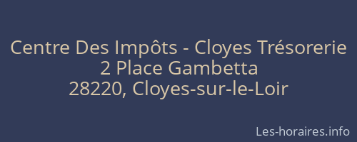 Centre Des Impôts - Cloyes Trésorerie