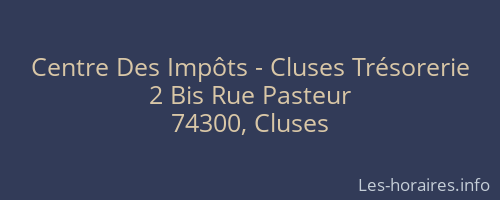 Centre Des Impôts - Cluses Trésorerie