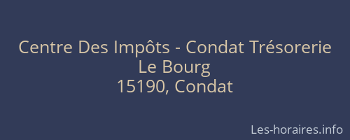 Centre Des Impôts - Condat Trésorerie